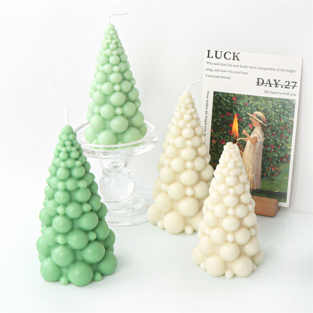 Swirl Christmas Tree Candle Molds for Candle Making Festival Gift Pine Cone Resin Mould Silicone Xmas Elk Bell Soy Soap Tool