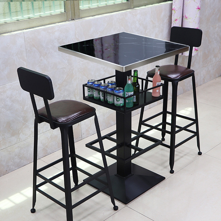 Customizable Bar Single Table Rock Plate Glass Marble Bar Table Light luxury Gold Bar Table