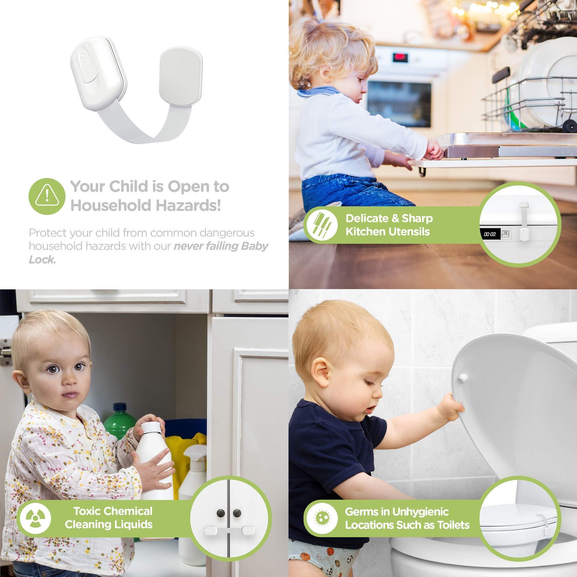 Child Safety Cabinet Proofing - Safe Quick Strap Baby Safety Locks For Furniture Kitchen Ovens Toilet Seats