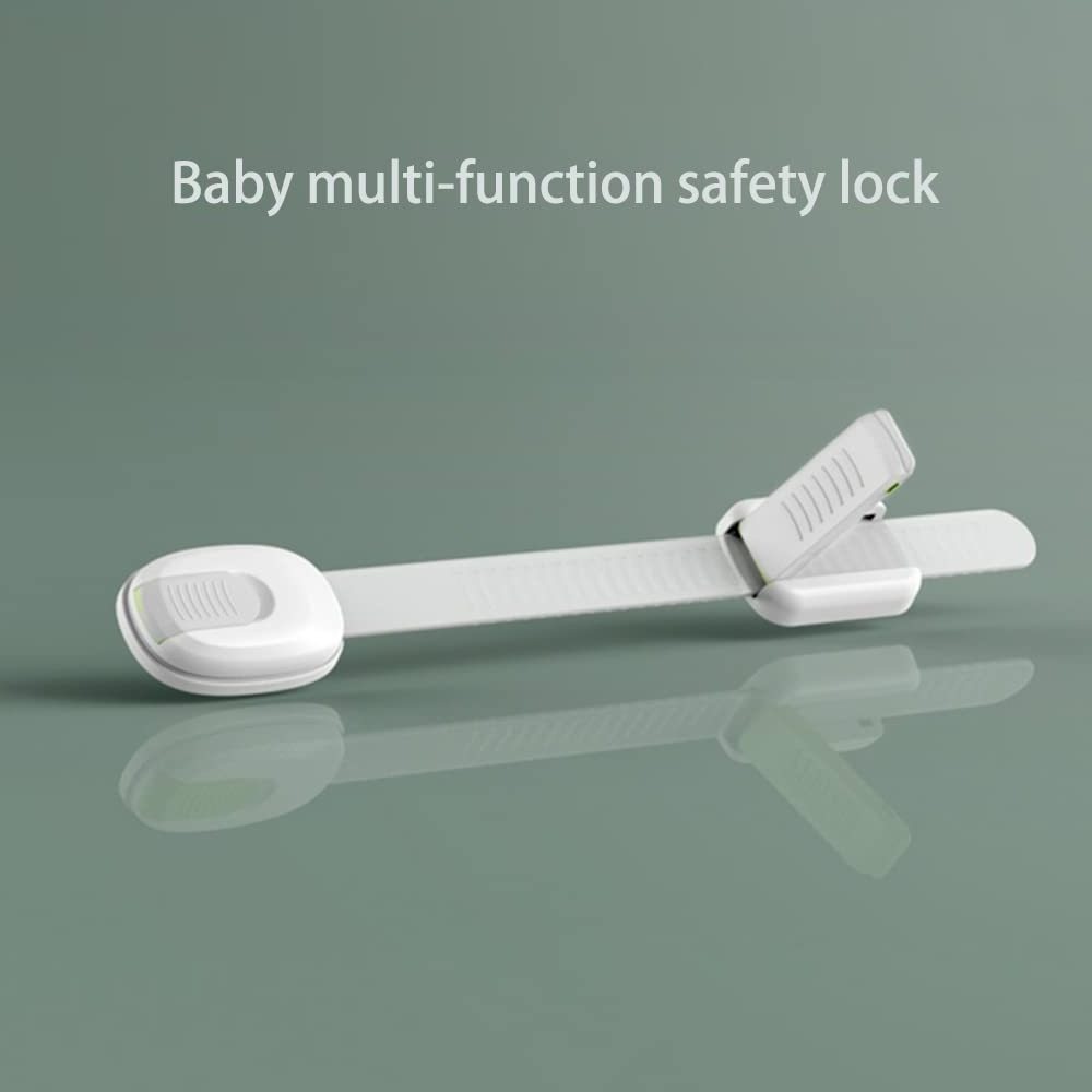 Child Safety Strap Locks Adjustable And Reusable Baby Safety Cabinet Latch Easy Installation No Drilling Required