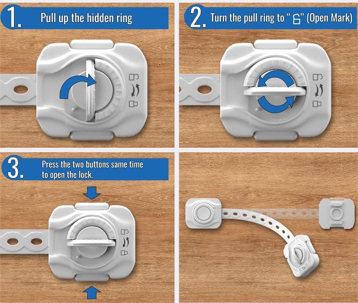 New Baby Safety Lock Latches With Strong Adhesive Protector Locks Easy for Installation Child Safety Cabinet Locks