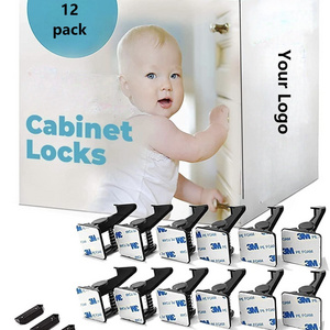 Child Cabinet Locks  Safety 12 Pack Baby Proof Drawer Lock Kit Custom Baby Safety Products For Fridge Cabinets Drawers