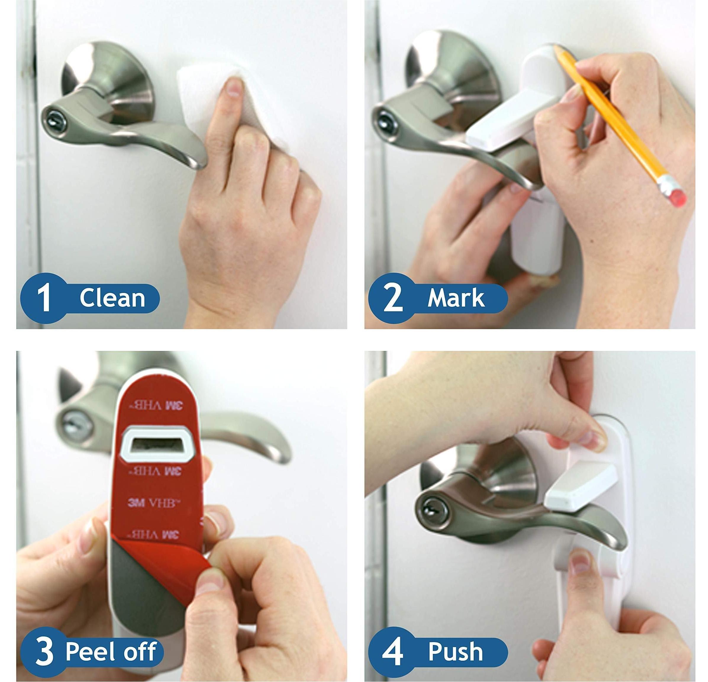 Baby Safety Lock Latches With Strong Adhesive Proofing Door Lever Locks Easy for Installation Door Handle Locks