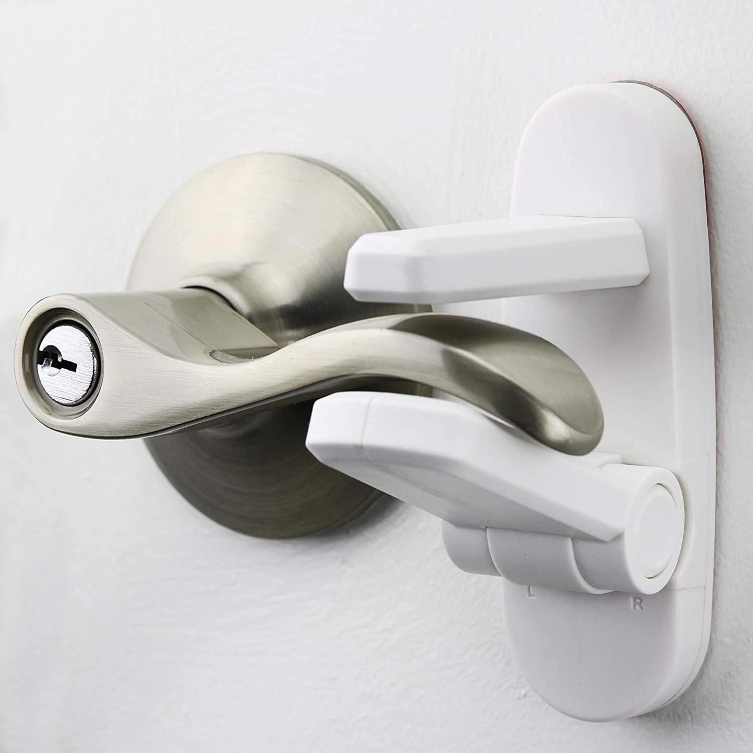 Baby Safety Lock Latches With Strong Adhesive Proofing Door Lever Locks Easy for Installation Door Handle Locks