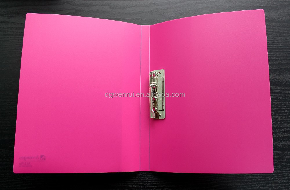 Promotional A4 PP spring metal clip file with the fresh cover