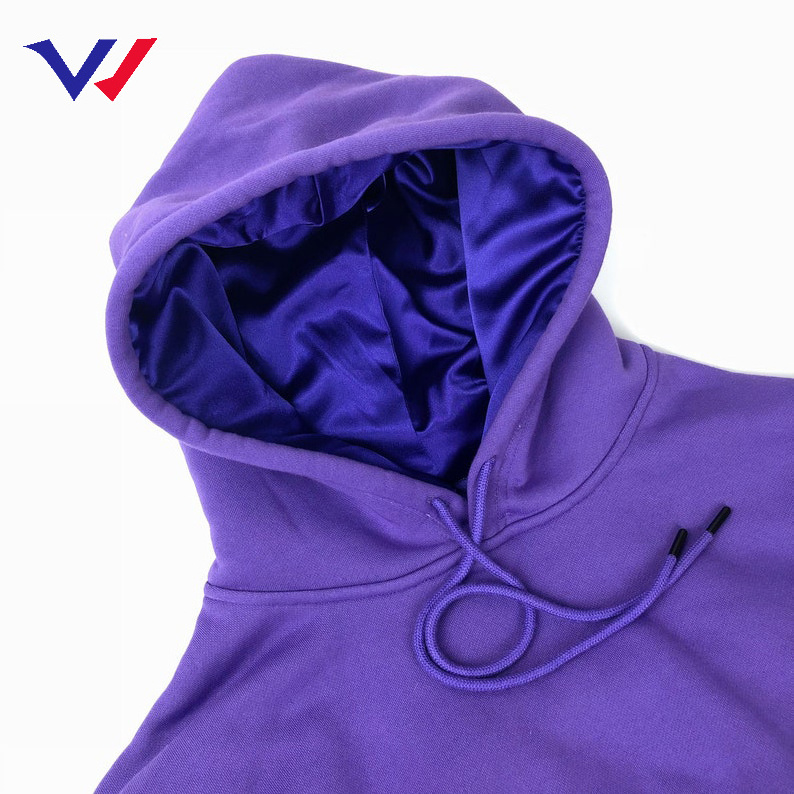 2022 High quality chenille embroidery hoodies lined with satin winter silk hoodies unisex custom for unisex