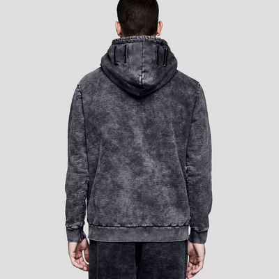 Custom Streetwear 460 GSM Oversized 100% Cotton Heavyweight Plush Fleece Enzyme Dye Wash Sun Faded Pullover Hoodies For Men