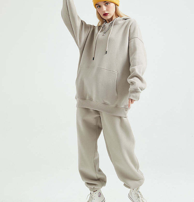 Custom Sweatsuits Manufacturer Blank Plain 100% Cotton Fleece Heavyweight Pullover Hoodie And Sweatpants Sets Unisex