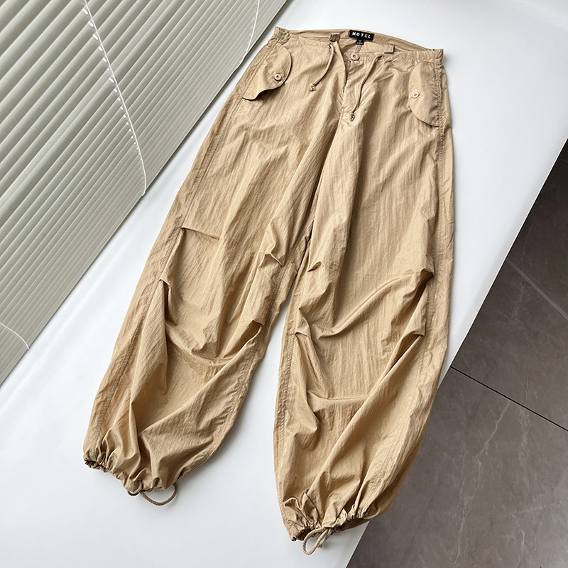 Custom Logo Women Y2K Lightweight Nylon carpenter pants manufactures Jogger Baggy Parachute Pants Bottoms