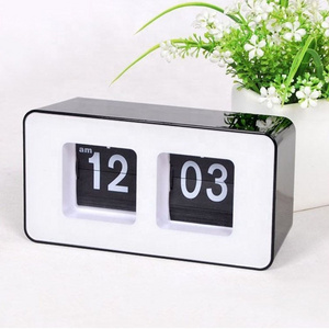 Auto Flip Clock Modern Retro Vintage Digital Clock Table File Down Page Clock Simple Modern Home Tool Bedroom Office Accessory