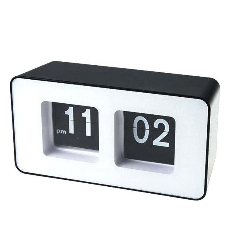 Auto Flip Clock Modern Retro Vintage Digital Clock Table File Down Page Clock Simple Modern Home Tool Bedroom Office Accessory