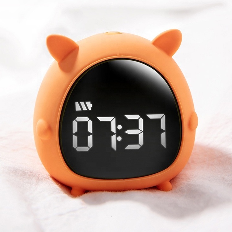 Baby Sleep Training Kids Favorite Gifts Cute Mini LED Display Bunny Alarm Clock Thermometer countdown cartoon alarm clock