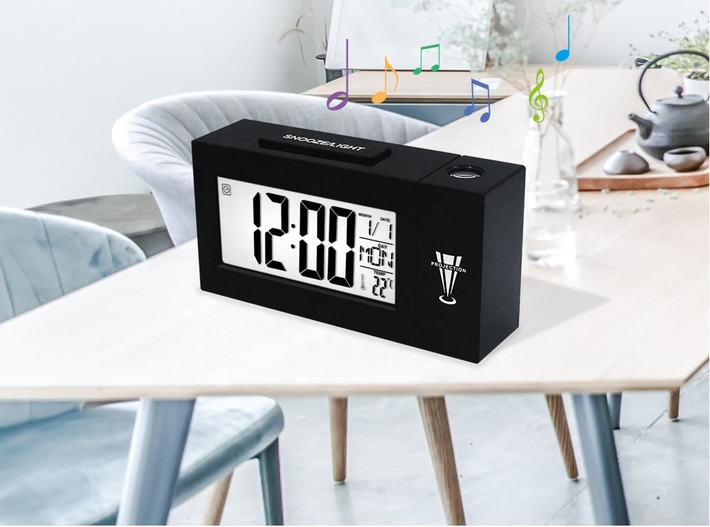 Digital LCD Rotation Projector Projection Alarm Clock Ceiling Display 12/24 H Desk Table Clock Temperature For Bedrooms