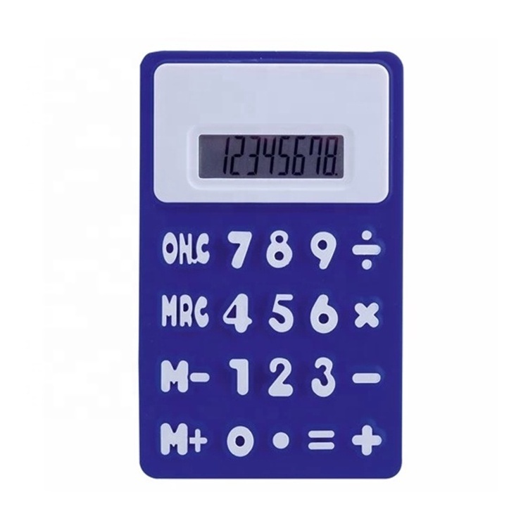 Flexible waterproof silicone Calculator  with Solar Power Promotional Silicon Mini Pocket 8 digital foldable calculator