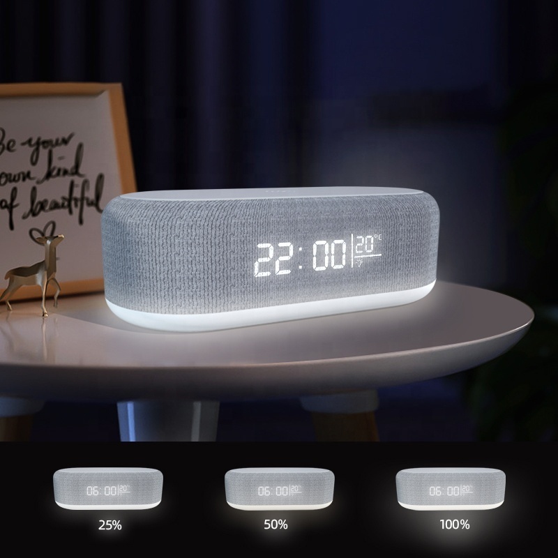 2024 New Design Multi function Time Display 4 In 1 Digital Alarm Clock 15W fast Wireless Charger With Led Night Light