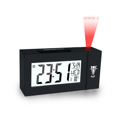 Digital LCD Rotation Projector Projection Alarm Clock Ceiling Display 12/24 H Desk Table Clock Temperature For Bedrooms