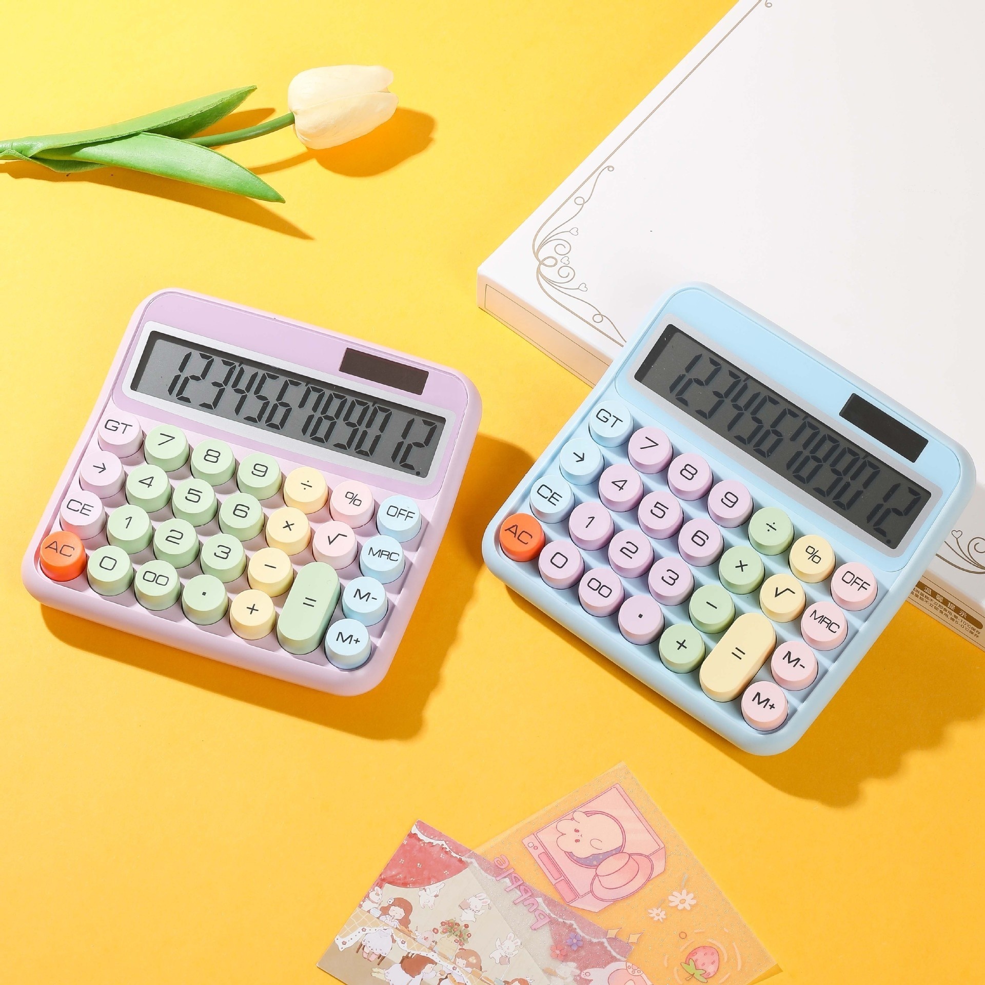 Colorful keys calculator electronic desktop cute new calculate office gift LCD calculator with fashion Mechanical key