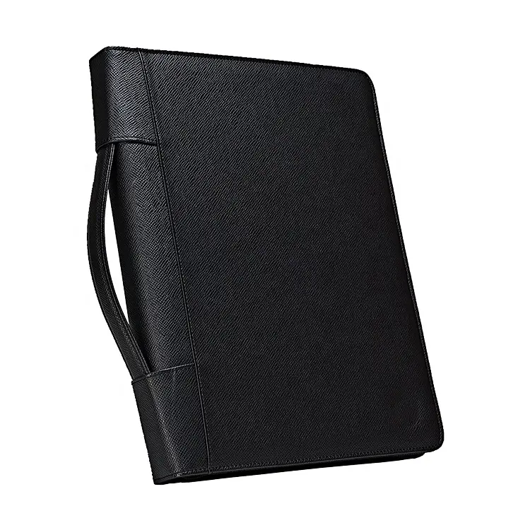 Winbond PU Leather Portfolio Organizer Professional Business Portfolio Padfolio Folder with Zipper for Men and Women