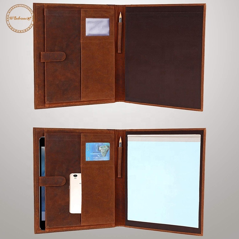 Promotion A4 Portfolio Durable Organizer Business Portfolio Folder Conference A4 Full Leather Organizer Zip Portfolio