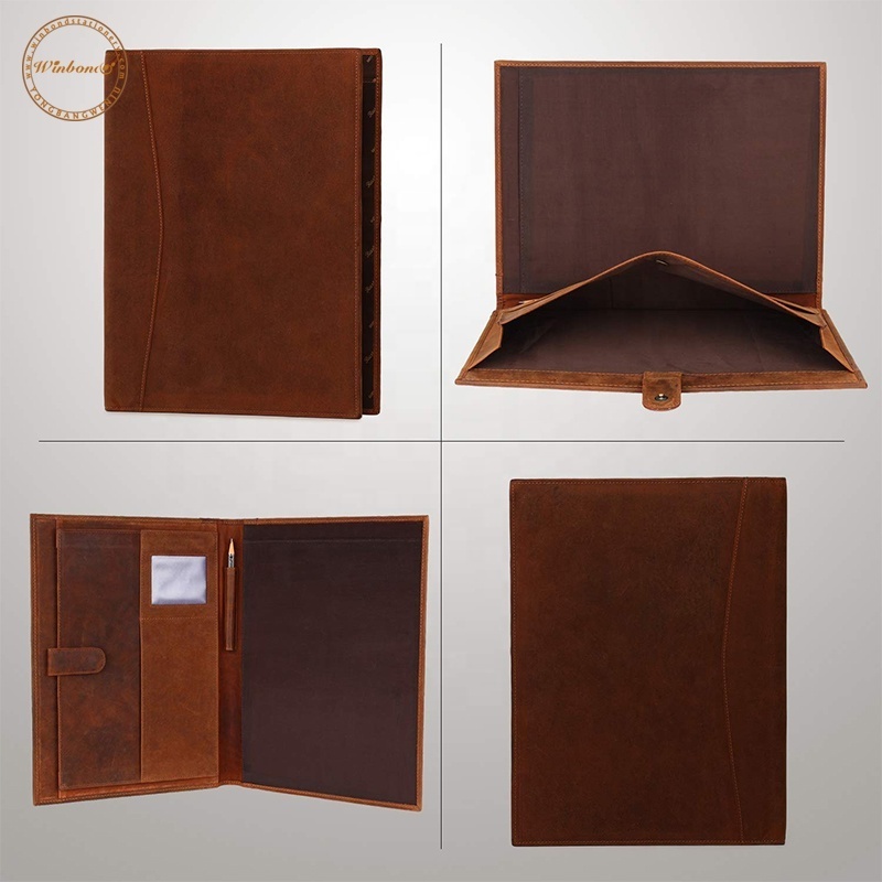 Promotion A4 Portfolio Durable Organizer Business Portfolio Folder Conference A4 Full Leather Organizer Zip Portfolio