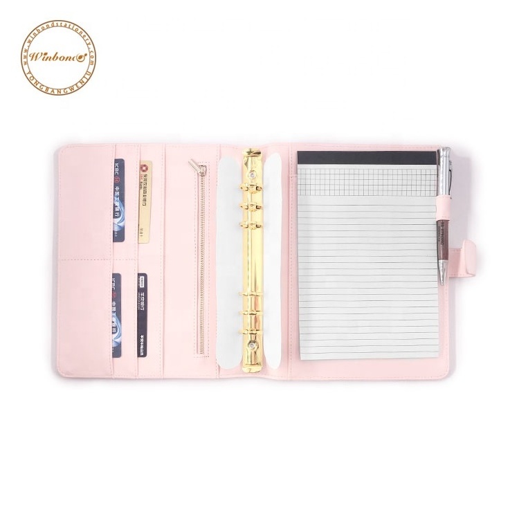 2022 Calendar planner 6 Rings Work Agenda Budget Binder Pu Leather Cover A5 A6 Mini Binder Notebook a6 cover binder