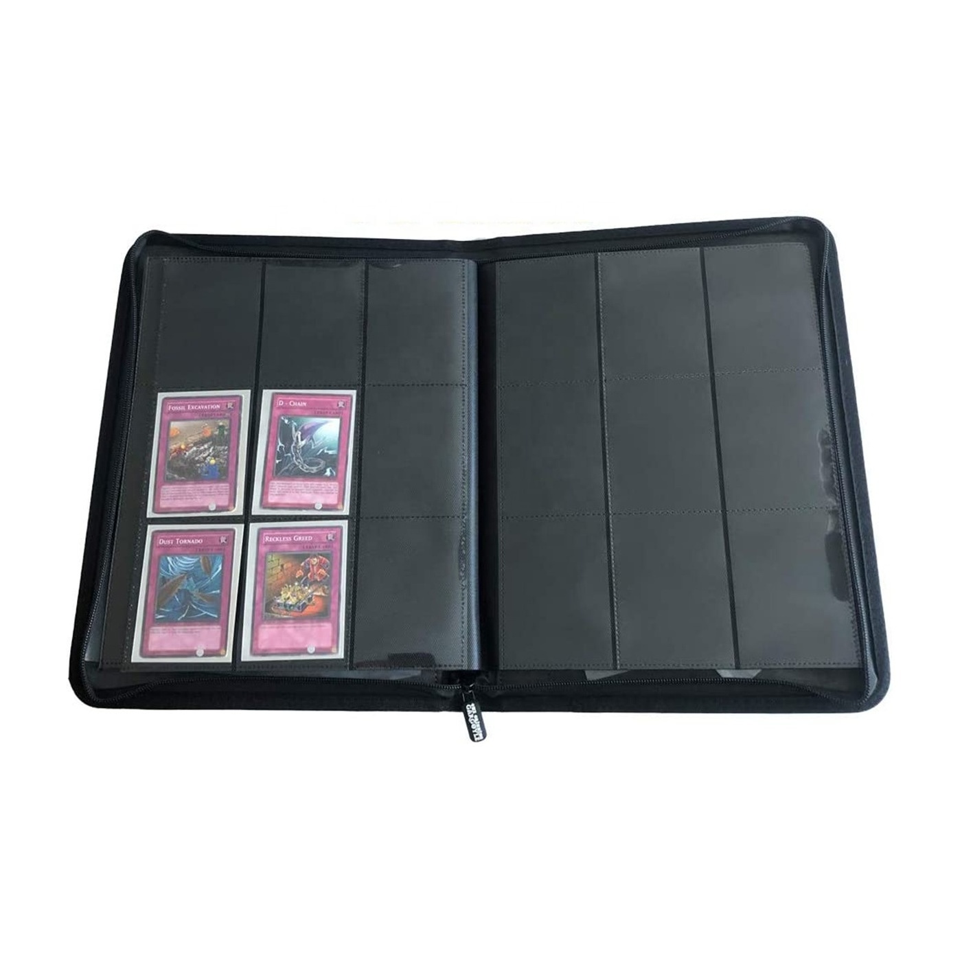 Customize trading card storage album collection leather binder with zipper 9 pockets sleeves photo album game cards holder