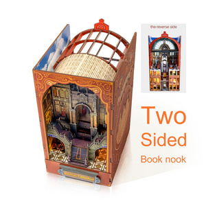 Handcraft Home Decor Decorative Book Nook Bookstore Best Sell Double Scenes Design DIY Wood for Christmas Gifts Wooden Toys