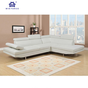 Winforce High Quality German Luxury Modern White Leather Corner Sofa Furniture Wholesale Sofa For Living Room