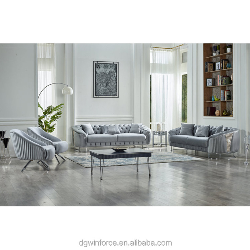 Nankang furniture supplier in China nail table sofa set custom luxury stainless frame italian sets design sofa