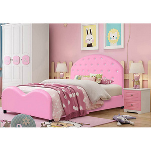 Winforce Modern Pink Bedside Kids Furniture Set Baby Toddler Bed Bedroom Furniture Single Kids Bed