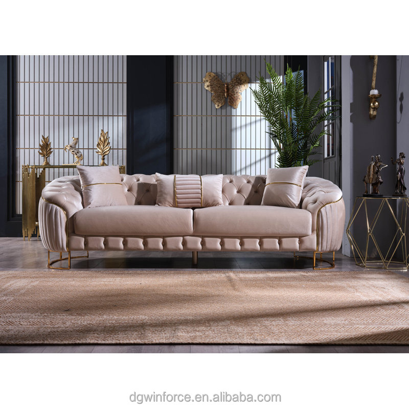 Nankang furniture supplier in China nail table sofa set custom luxury stainless frame italian sets design sofa