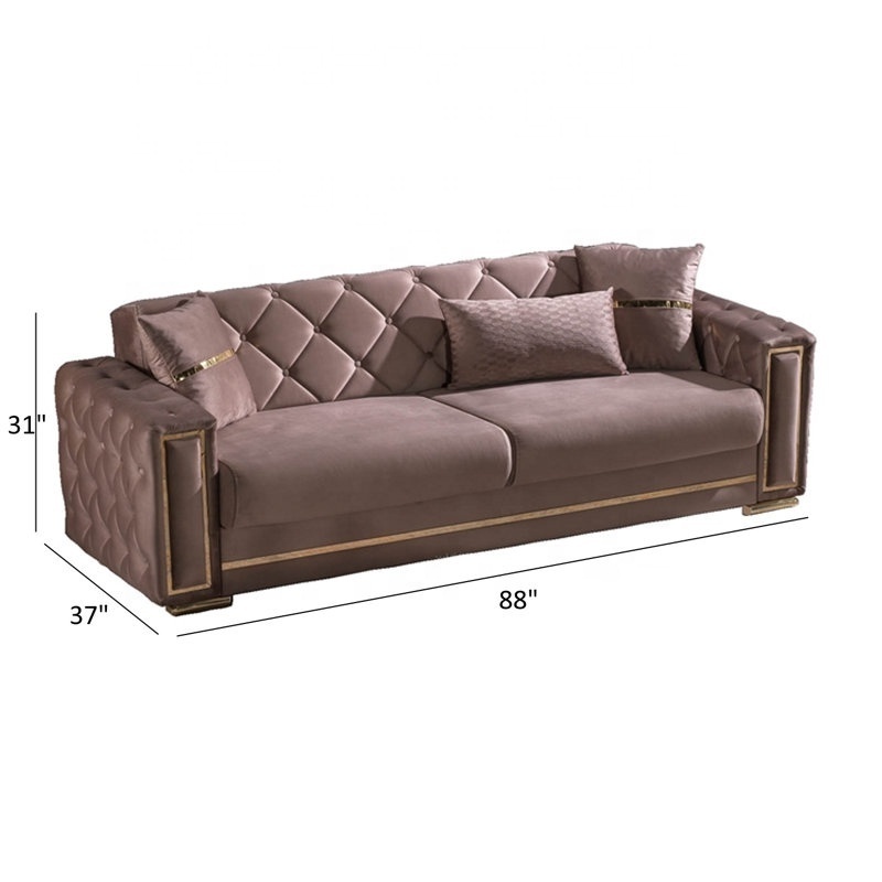 Storage Furniture 2024 Hot Sell Luxury Futon Couch with Storage For Home Elegant 3Seater Sofa Bed  Modern folding sofa bed