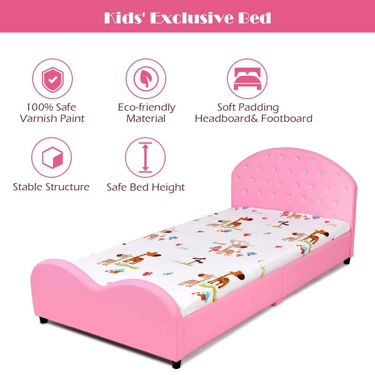 Winforce Modern Pink Bedside Kids Furniture Set Baby Toddler Bed Bedroom Furniture Single Kids Bed