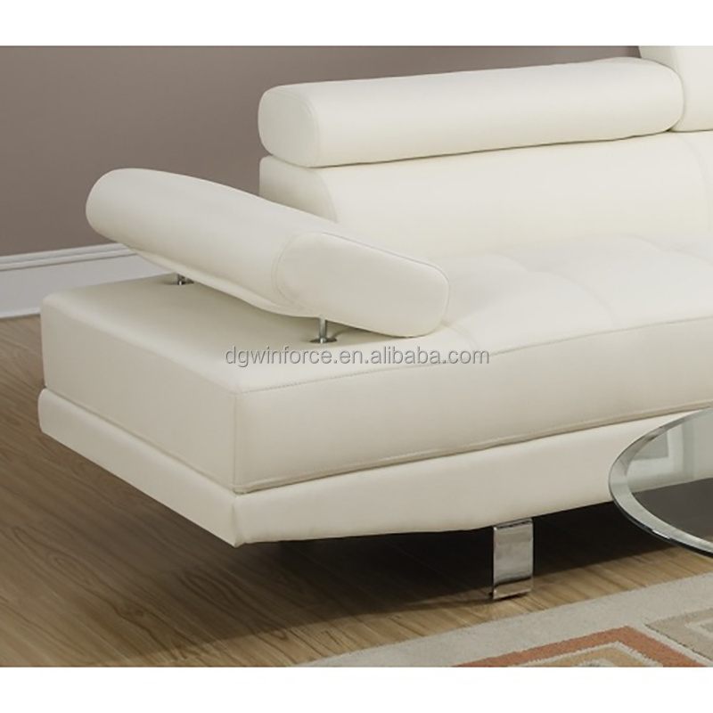 Winforce High Quality German Luxury Modern White Leather Corner Sofa Furniture Wholesale Sofa For Living Room