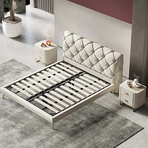 Winforce Factory Wholesale Soft Foam High Headboard New Design Living Room With Wood Slat Bedroom Furniture Bed Frame