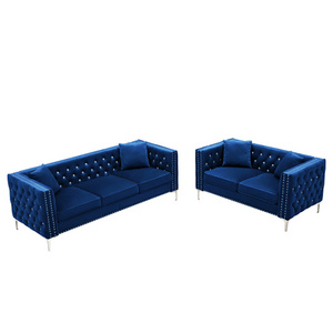 Turkey Microfiber fabric sofa living room Peach Fuzz Gem chair blue Microfiber sofa living room sofa set with gold leg