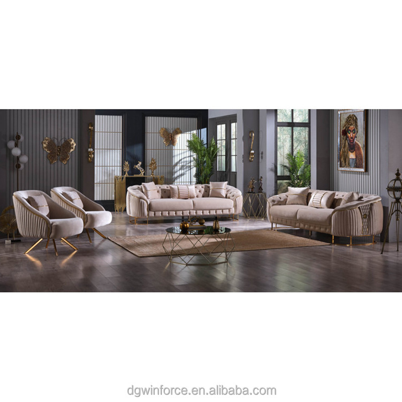 Nankang furniture supplier in China nail table sofa set custom luxury stainless frame italian sets design sofa