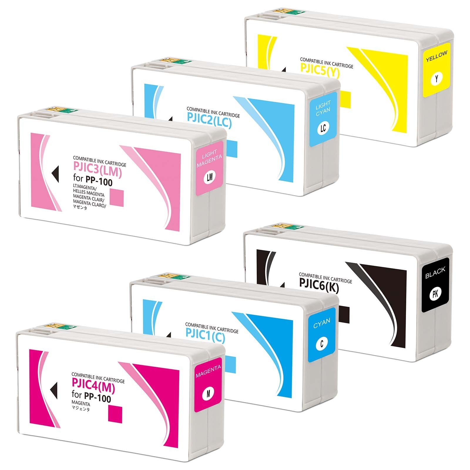 PJIC1 PJIC2 PJIC3 PJIC4 PJIC5 PJIC6 Compatible Ink Cartridges With Dye Ink With Chip For Epson PP50 PP100 PRINTER