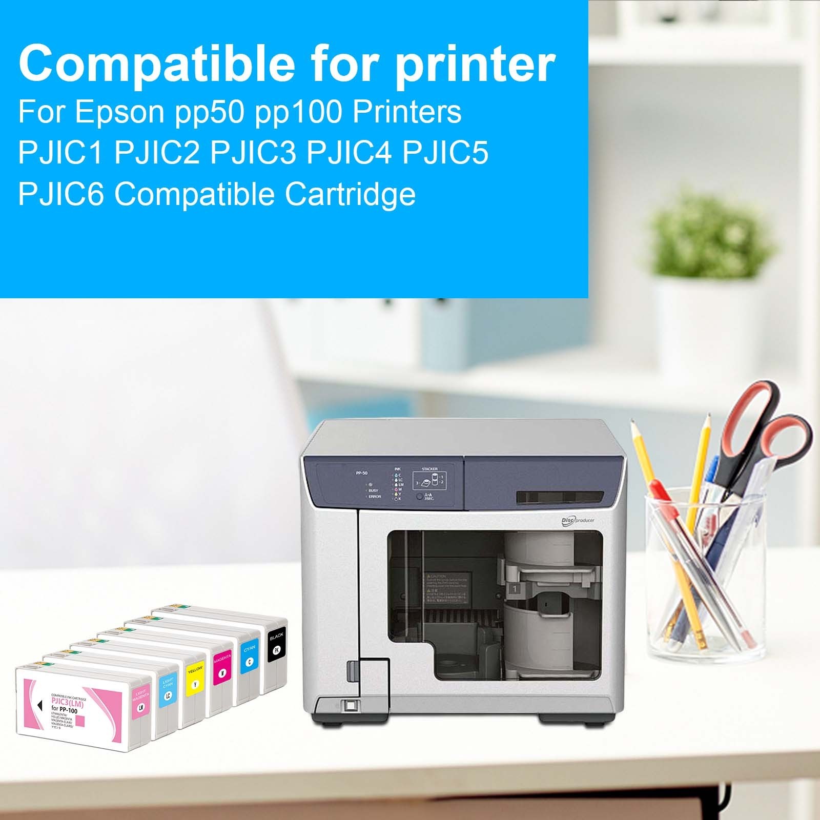 PJIC1 PJIC2 PJIC3 PJIC4 PJIC5 PJIC6 Compatible Ink Cartridges With Dye Ink With Chip For Epson PP50 PP100 PRINTER