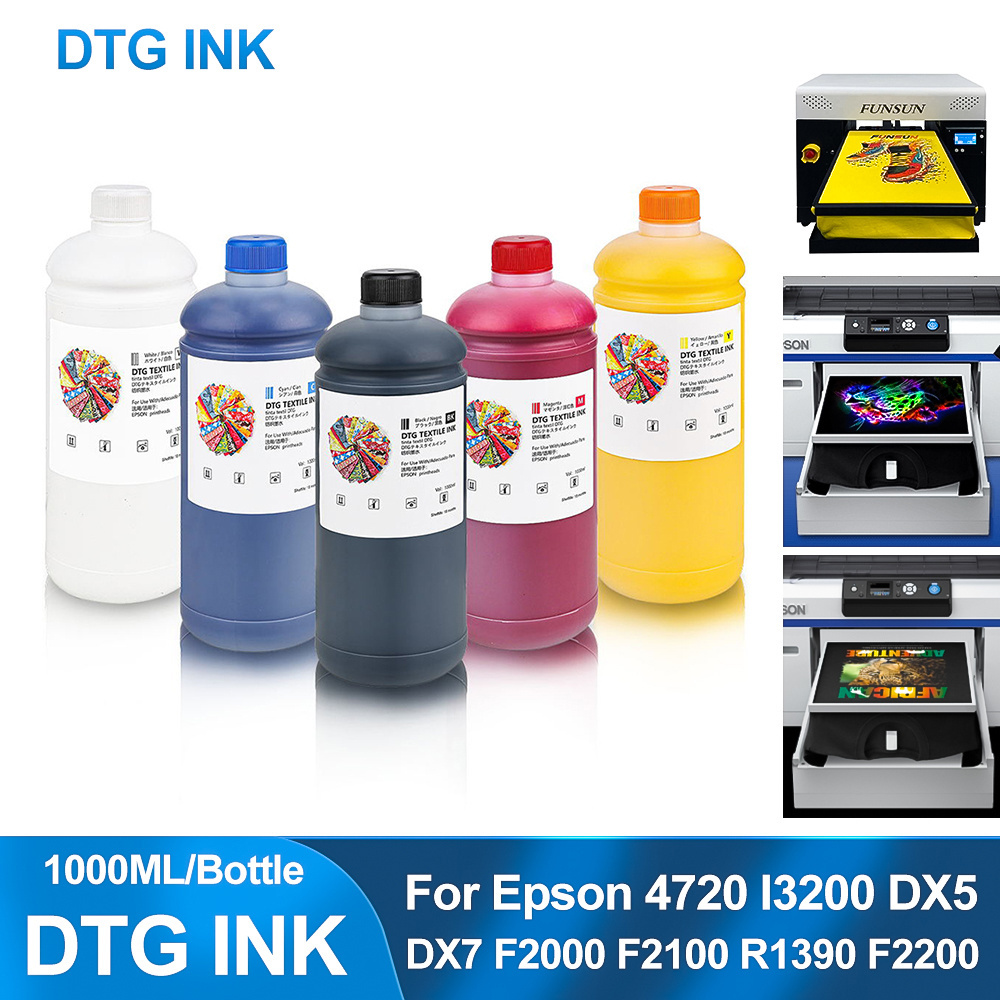 WINNERJET DTG digital textile printing pigment ink for Epson DX5 DX7 printheads direct to garment cotton T shirt printing ink