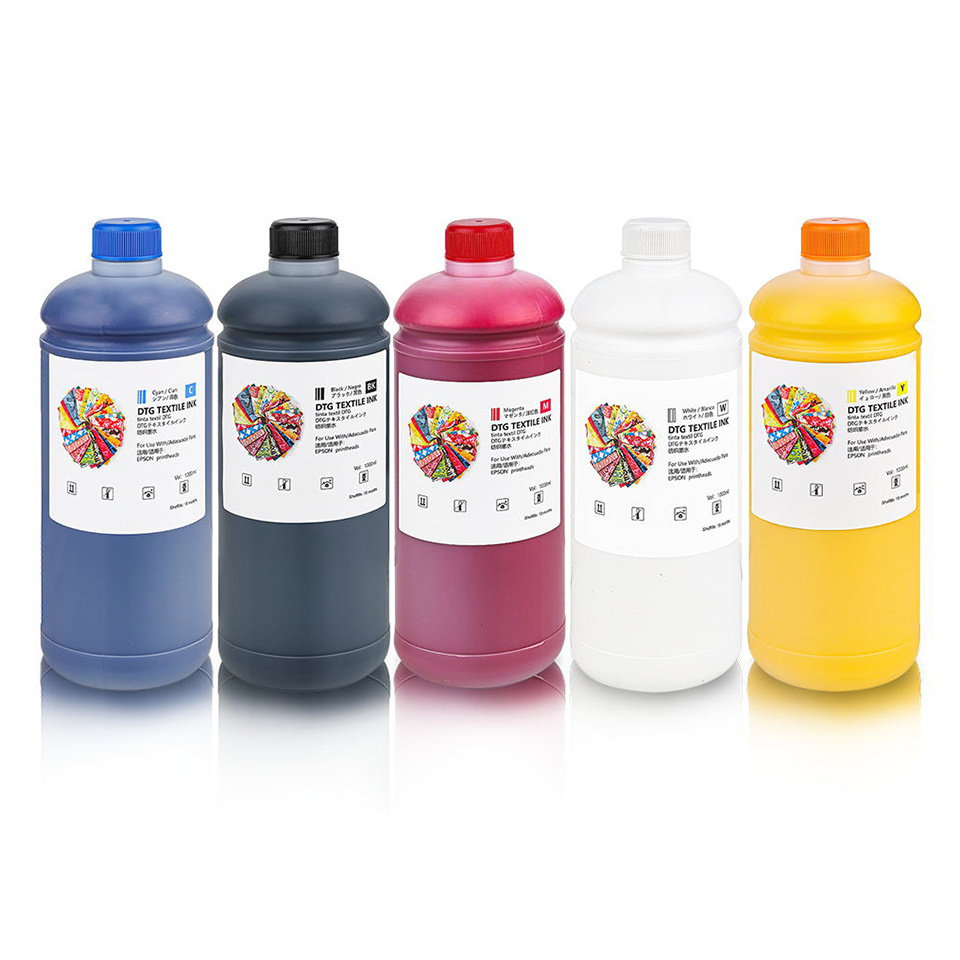 WINNERJET DTG digital textile printing pigment ink for Epson DX5 DX7 printheads direct to garment cotton T shirt printing ink