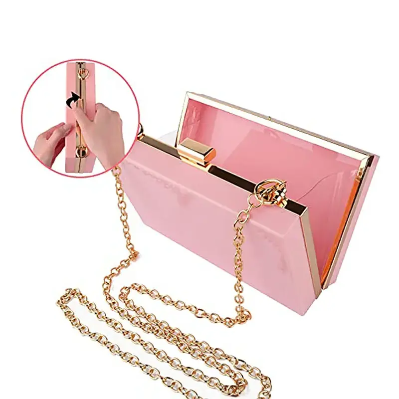 Wholesale Trendy Party Acrylic Transparent Shoulder Sling Bag Clear Box Acrylic Clutch Acrylic Evening Bags