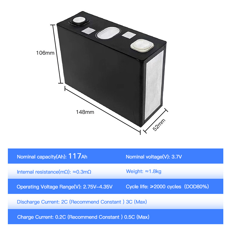 New high quality3.7V ternary lithium battery 117AH ultra-long life for fishing boats, two and three wheel electric vehicles, RV