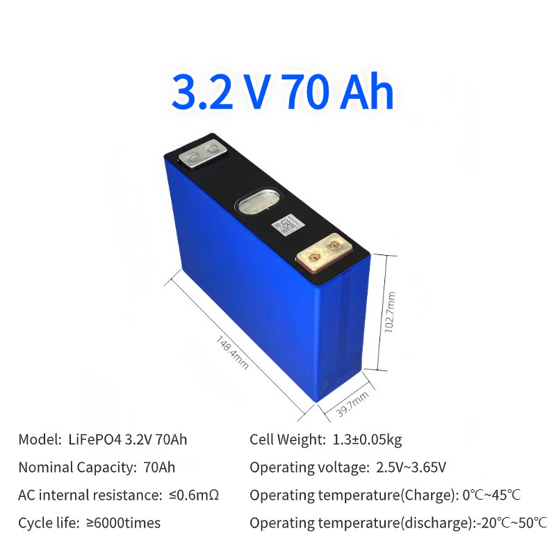 New Original Package DIY Battery Pack 3.2V 70Ah Large Capacity Lithium Ion Solar Energy Storage Portable Outdoor Power Supply