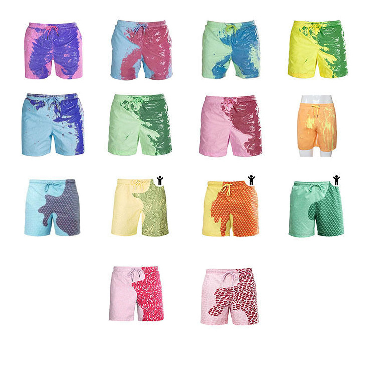 Wholesale Quick Dry Swimwear Color Changing Swim Beach Trunks Men Summer Shorts