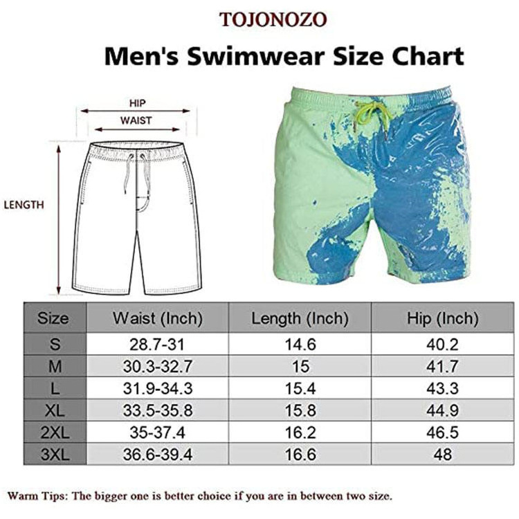 Wholesale Quick Dry Swimwear Color Changing Swim Beach Trunks Men Summer Shorts