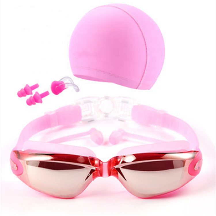 Cap Nose Clip Earplug Hat Packages Goggles for Swim No Leaking Adult UV Protection Triathlon Anti Fog Swimming Goggles