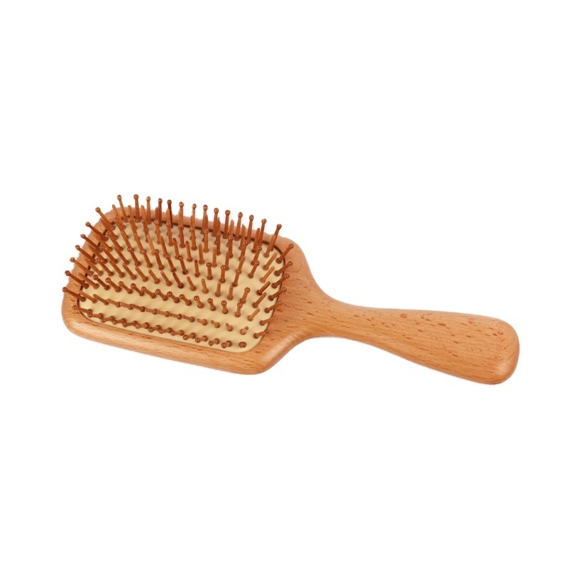 Custom Logo Large Wooden Paddle Hair brush Private Label Detangling Hair Brush Comb Scalp Massage Brush