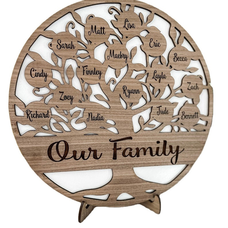 Personalized Family Tree Custom Family Tree Custom present for Mom or Dad Family Tree keepsake Wooden Wall Art