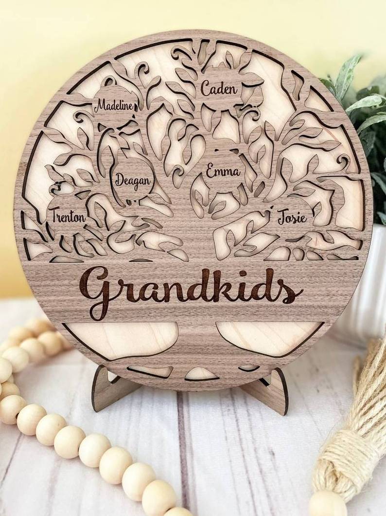 Personalized Family Tree Custom Family Tree Custom present for Mom or Dad Family Tree keepsake Wooden Wall Art